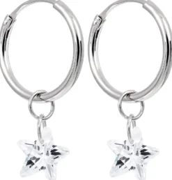 Bijou Brigitte Silver Crystals|Creolen>Creolen - Crystal Stars silber