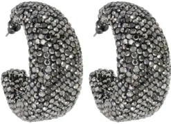 Bijou Brigitte Creolen>Creolen - Dark Dazzle grau, silber