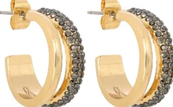Bijou Brigitte Creolen|Ohrringe Gold>Creolen - Dark Sparkle gold