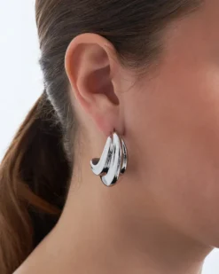 Bijou Brigitte Creolen|Edelstahlohrringe>Creolen - Edgy Steel silber