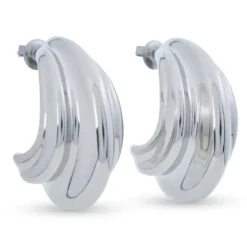 Bijou Brigitte Creolen|Edelstahlohrringe>Creolen - Edgy Steel silber