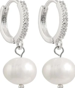 Bijou Brigitte Perlenschmuck|Creolen>Creolen - Fresh Pearls weiß, silber