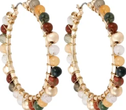 Bijou Brigitte Creolen|Ohrringe Gold>Creolen - Gemstone Glow gold, mehrfarbig, braun