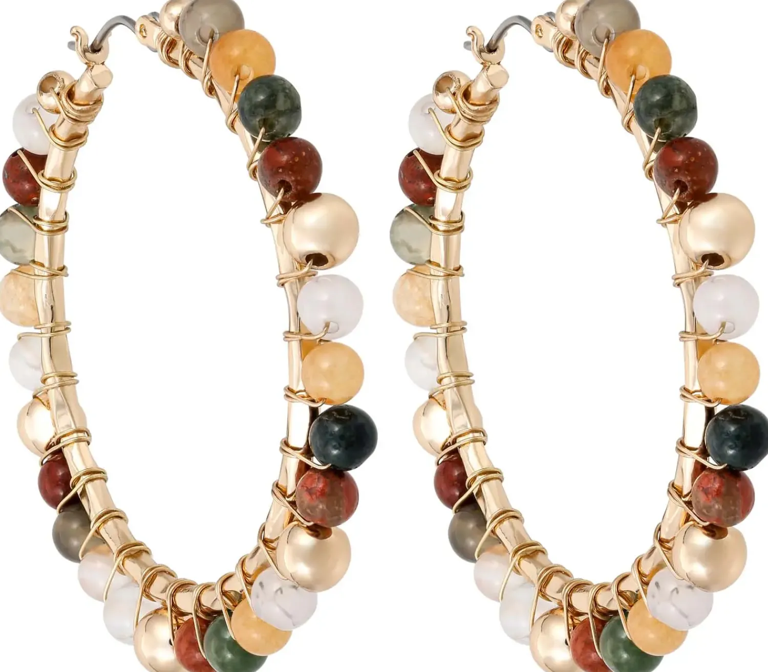 Bijou Brigitte Creolen|Ohrringe Gold>Creolen - Gemstone Glow gold, mehrfarbig, braun