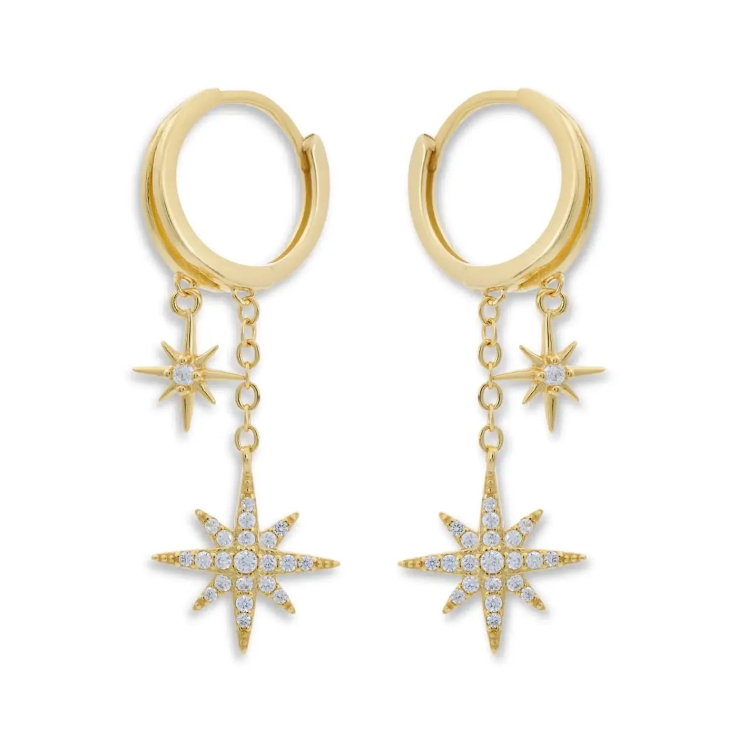 Bijou Brigitte Ohrringe Gold|Silver Crystals>Creolen - Gleaming Starlight gold