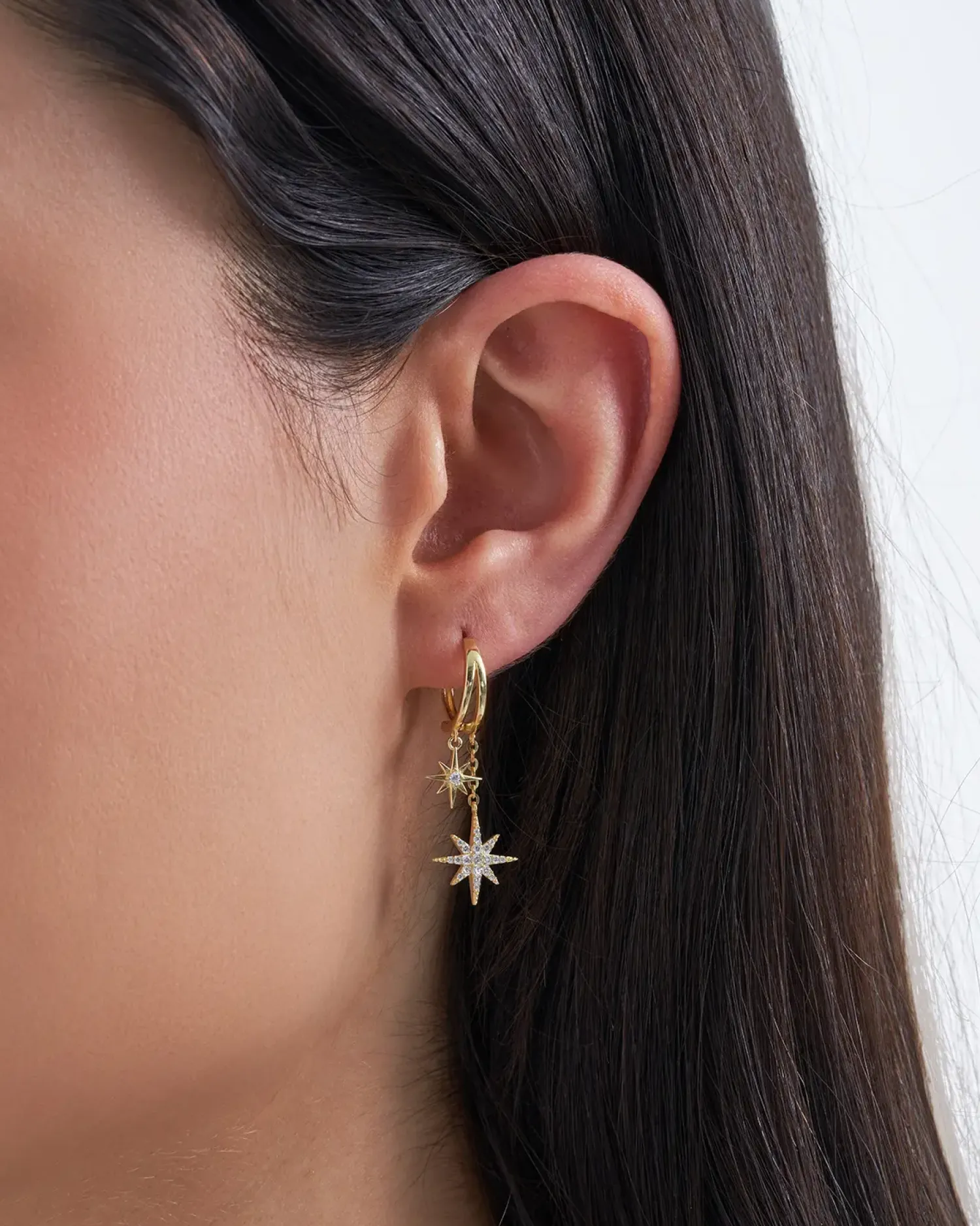 Bijou Brigitte Ohrringe Gold|Silver Crystals>Creolen - Gleaming Starlight gold