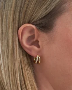 Bijou Brigitte Creolen|Ohrringe Gold>Creolen - Glowy Rows gold