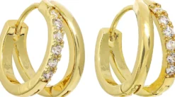 Bijou Brigitte Creolen|Ohrringe Gold>Creolen - Glowy Rows gold