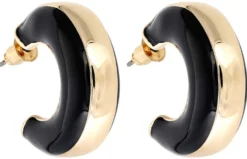 Bijou Brigitte Creolen|Chunky Hoops>Creolen - Golden Night schwarz, gold