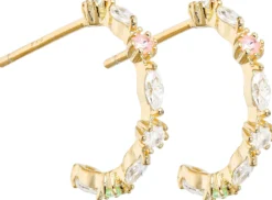 Bijou Brigitte Ohrringe Gold|Ohrstecker>Creolen - Golden Sparkle rosa, gold