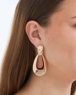 Bijou Brigitte Creolen|Ohrringe Gold>Creolen - Golden Tear gold, rot