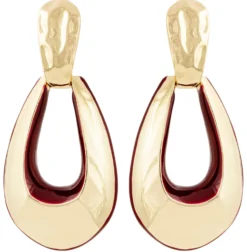 Bijou Brigitte Creolen|Ohrringe Gold>Creolen - Golden Tear gold, rot