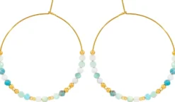 Bijou Brigitte Edelstahlschmuck In Gold|Creolen>Creolen - Green Amazonite gold, grün