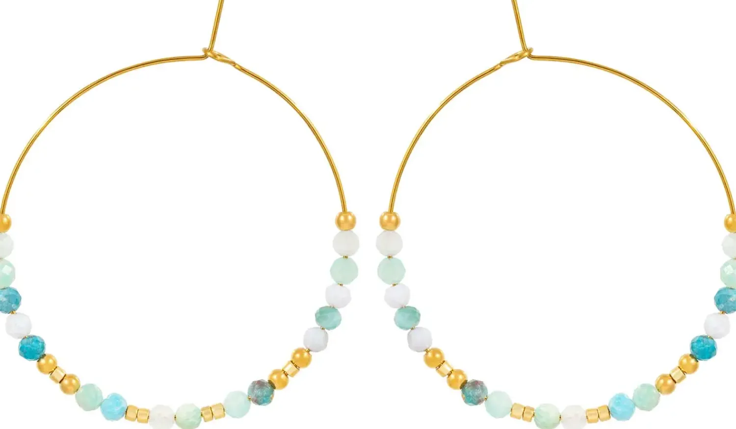 Bijou Brigitte Edelstahlschmuck In Gold|Creolen>Creolen - Green Amazonite gold, grün