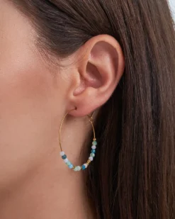 Bijou Brigitte Edelstahlschmuck In Gold|Creolen>Creolen - Green Amazonite gold, grün