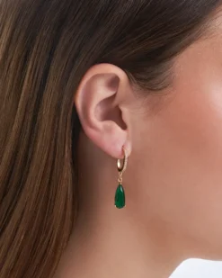 Bijou Brigitte Creolen|Ohrringe Gold>Creolen - Green Sparkle gold, grün