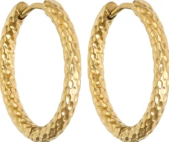 Bijou Brigitte Edelstahlschmuck In Gold|Creolen>Creolen - Hammered Steel gold