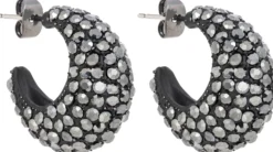 Bijou Brigitte Creolen>Creolen - Hematite Sparkle schwarz