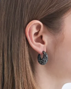 Bijou Brigitte Creolen>Creolen - Hematite Sparkle schwarz