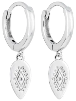 Bijou Brigitte Silver Crystals|Creolen>Creolen - Leaf Plate silber