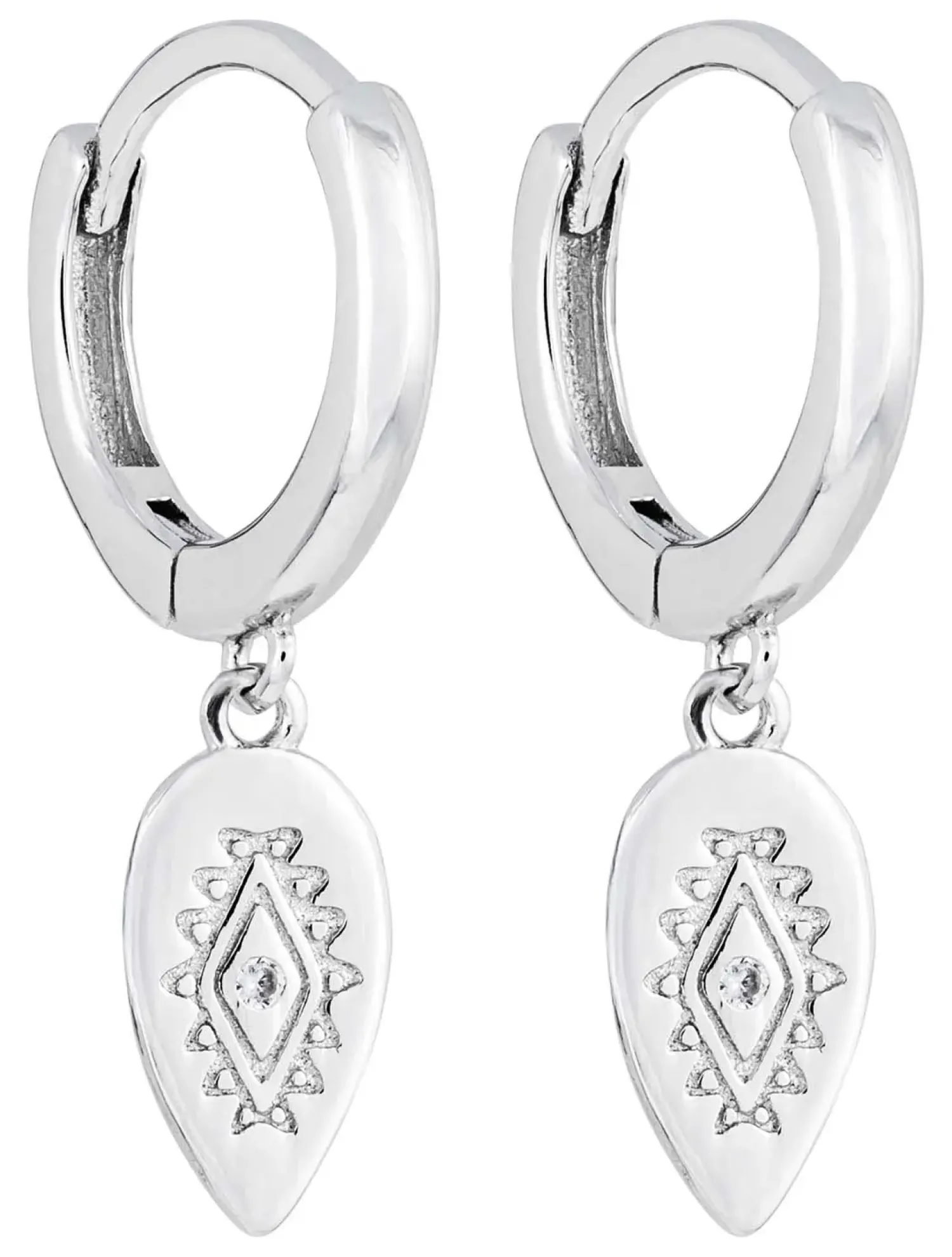 Bijou Brigitte Silver Crystals|Creolen>Creolen - Leaf Plate silber