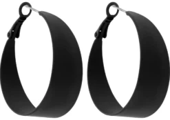 Bijou Brigitte Creolen|Chunky Hoops>Creolen - Matt Black schwarz