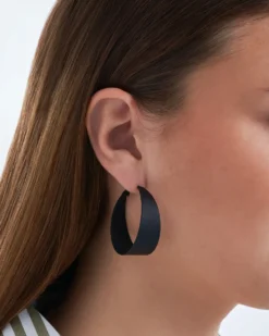Bijou Brigitte Creolen|Chunky Hoops>Creolen - Matt Black schwarz