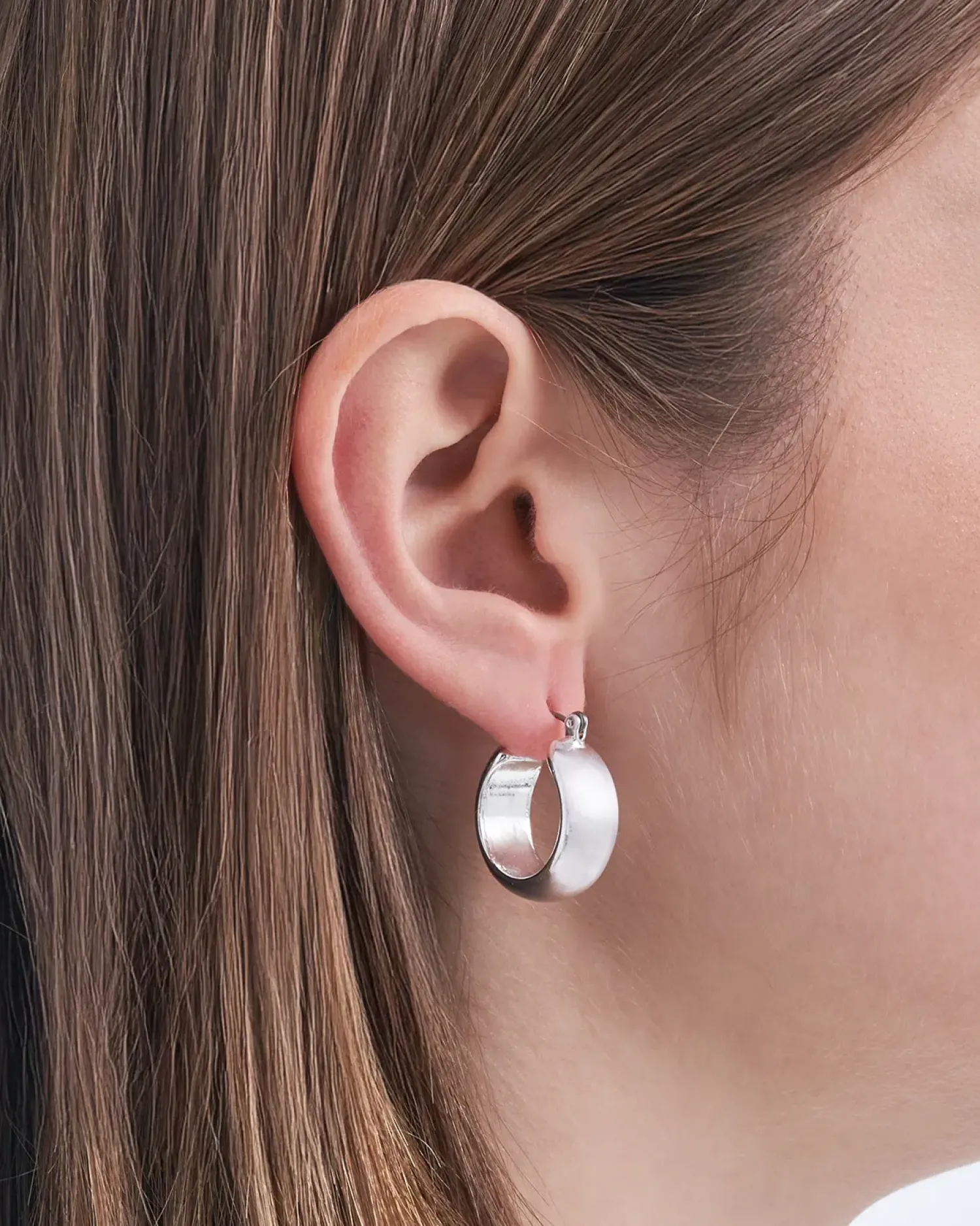 Bijou Brigitte Creolen|Chunky Hoops>Creolen - Matt Classic silber