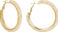 Bijou Brigitte Creolen|Ohrringe Gold>Creolen - Mesh Sparkle gold