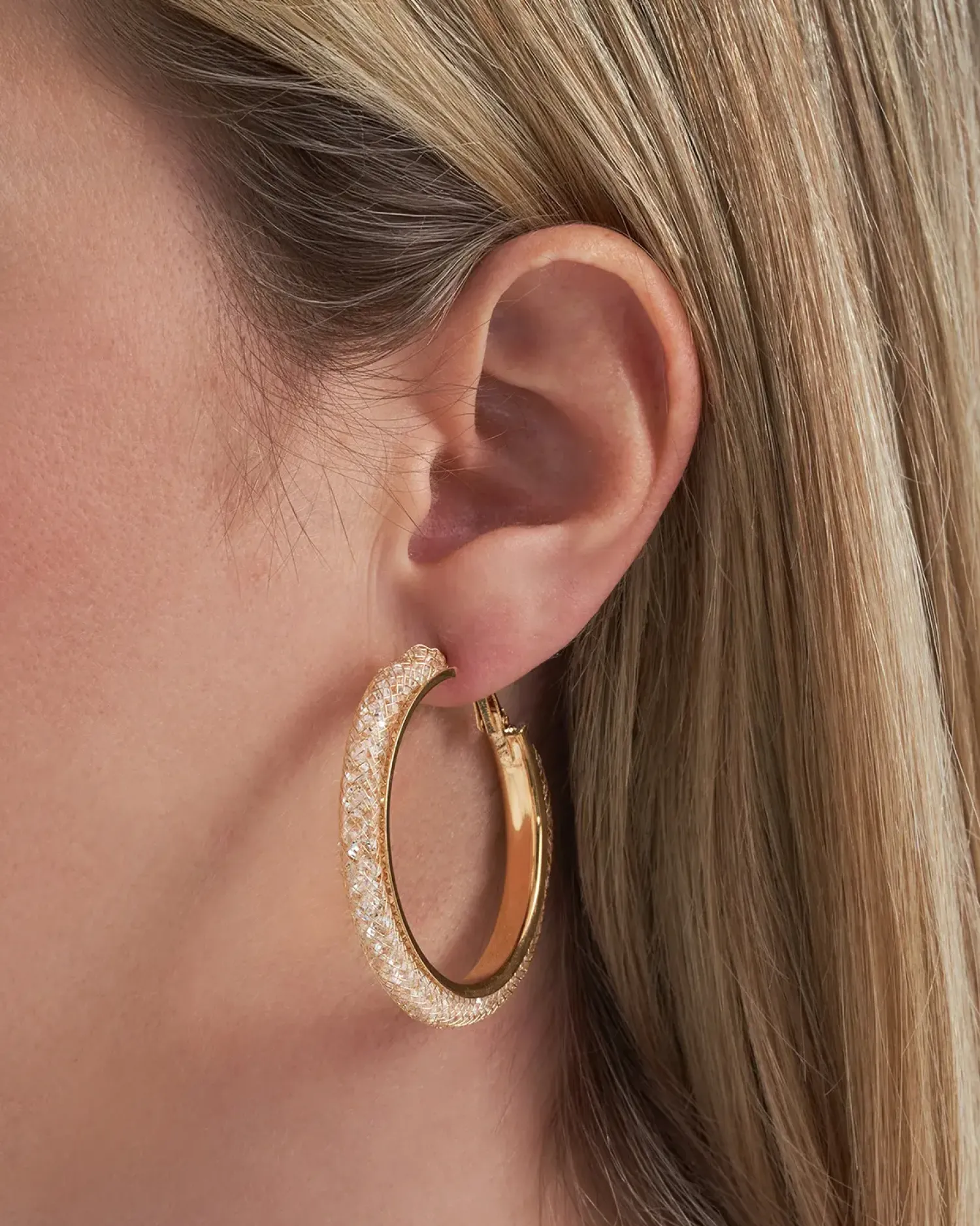Bijou Brigitte Creolen|Ohrringe Gold>Creolen - Mesh Sparkle gold