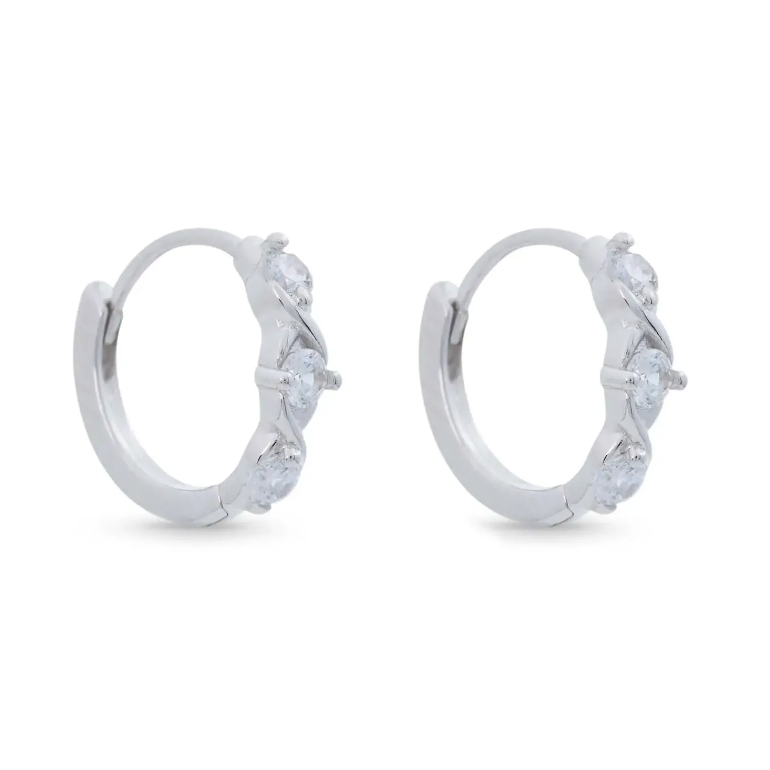Bijou Brigitte Creolen|Ohrringe 925Er Silber>Creolen - Mini Zirconia silber