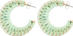 Bijou Brigitte Creolen|Boho-Schmuck>Creolen - Mint Braid grün
