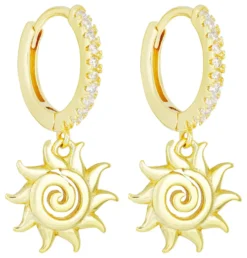 Bijou Brigitte Ohrringe Gold|Silver Crystals>Creolen - Mystic Sun gold