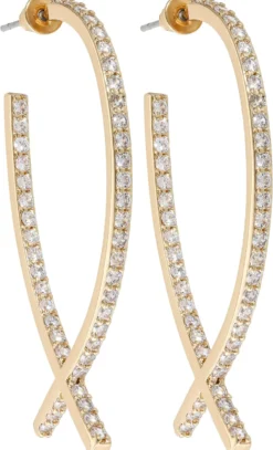 Bijou Brigitte Creolen|Ohrringe Gold>Creolen - Oval Cross gold