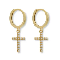 Bijou Brigitte Creolen|Ohrringe 925Er Silber>Creolen - Pearly Cross gold