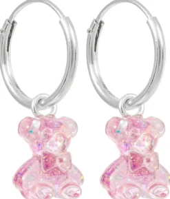 Bijou Brigitte Creolen|Ohrringe 925Er Silber>Creolen - Pink Gummy rosa, silber