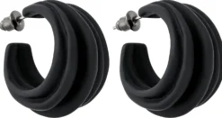 Bijou Brigitte Creolen>Creolen - Plain Black schwarz