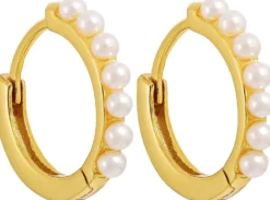 Bijou Brigitte Perlenschmuck|Creolen>Creolen - Pretty Pearls gold, weiß