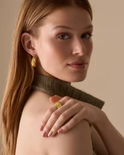 Bijou Brigitte Edelstahlschmuck In Gold|Ohrringe Gold>Creolen - Puffy Shine gold