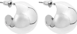 Bijou Brigitte Creolen|Chunky Hoops>Creolen - Puffy Silver silber