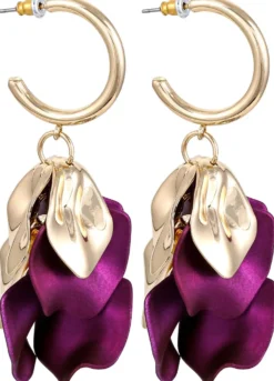 Bijou Brigitte Creolen|Ohrringe Gold>Creolen - Purple Gleam gold, lila