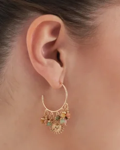 Bijou Brigitte Creolen|Ohrringe Gold>Creolen - Radiant Gemstone gold, mehrfarbig