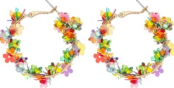 Bijou Brigitte Creolen|Blumenschmuck>Creolen - Rainbow Flower mehrfarbig