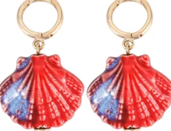 Bijou Brigitte Creolen|Muschelschmuck>Creolen - Red Ceramic rot