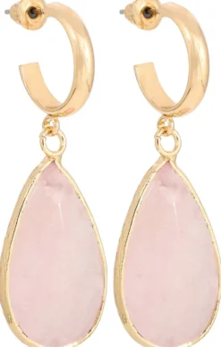 Bijou Brigitte Creolen|Ohrringe Gold>Creolen - Romantic Gems rosa, gold
