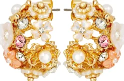 Bijou Brigitte Creolen|Ohrringe Gold>Creolen - Rosy Garden rosa, gold