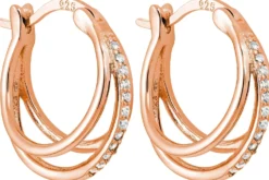Bijou Brigitte Creolen|Ohrringe 925Er Silber>Creolen - Rosy Sparkle roségold