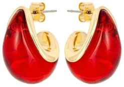 Bijou Brigitte Creolen|Ohrringe Gold>Creolen - Ruby Coil gold, rot