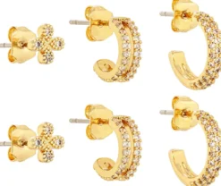 Bijou Brigitte Ohrringe Gold>Creolen-Set - Basic Trio gold