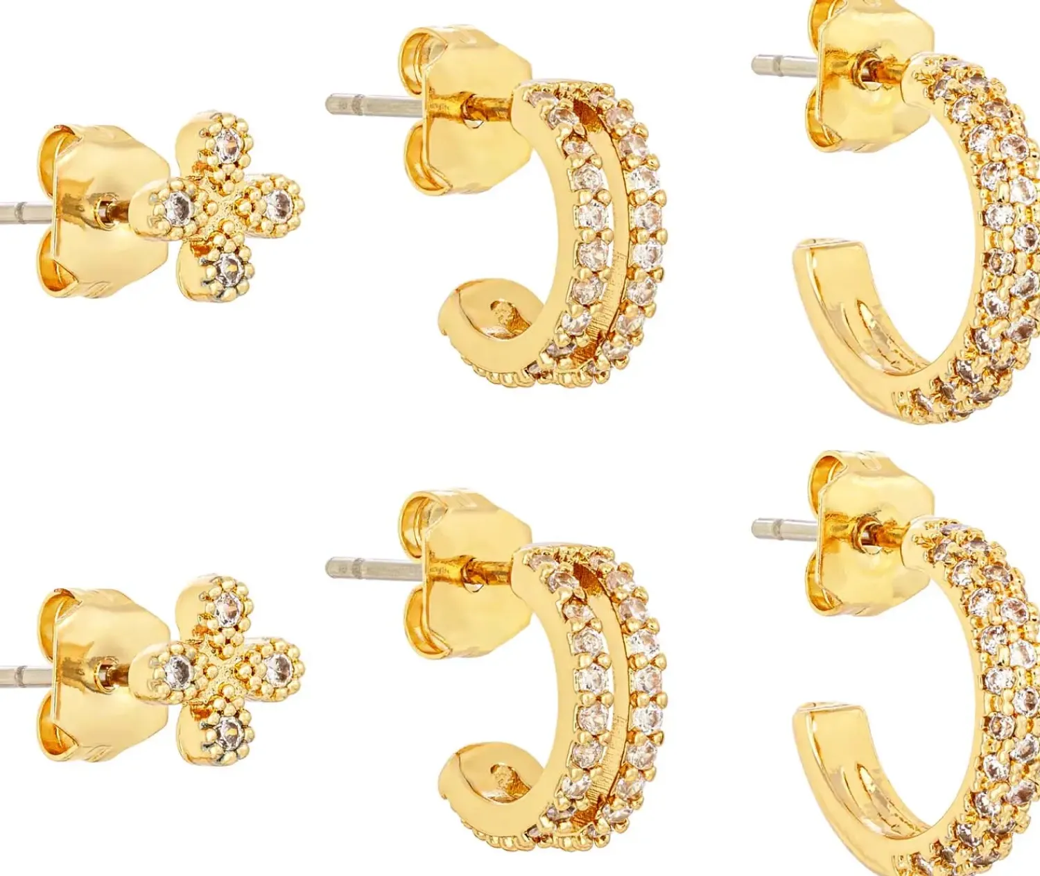 Bijou Brigitte Ohrringe Gold>Creolen-Set - Basic Trio gold